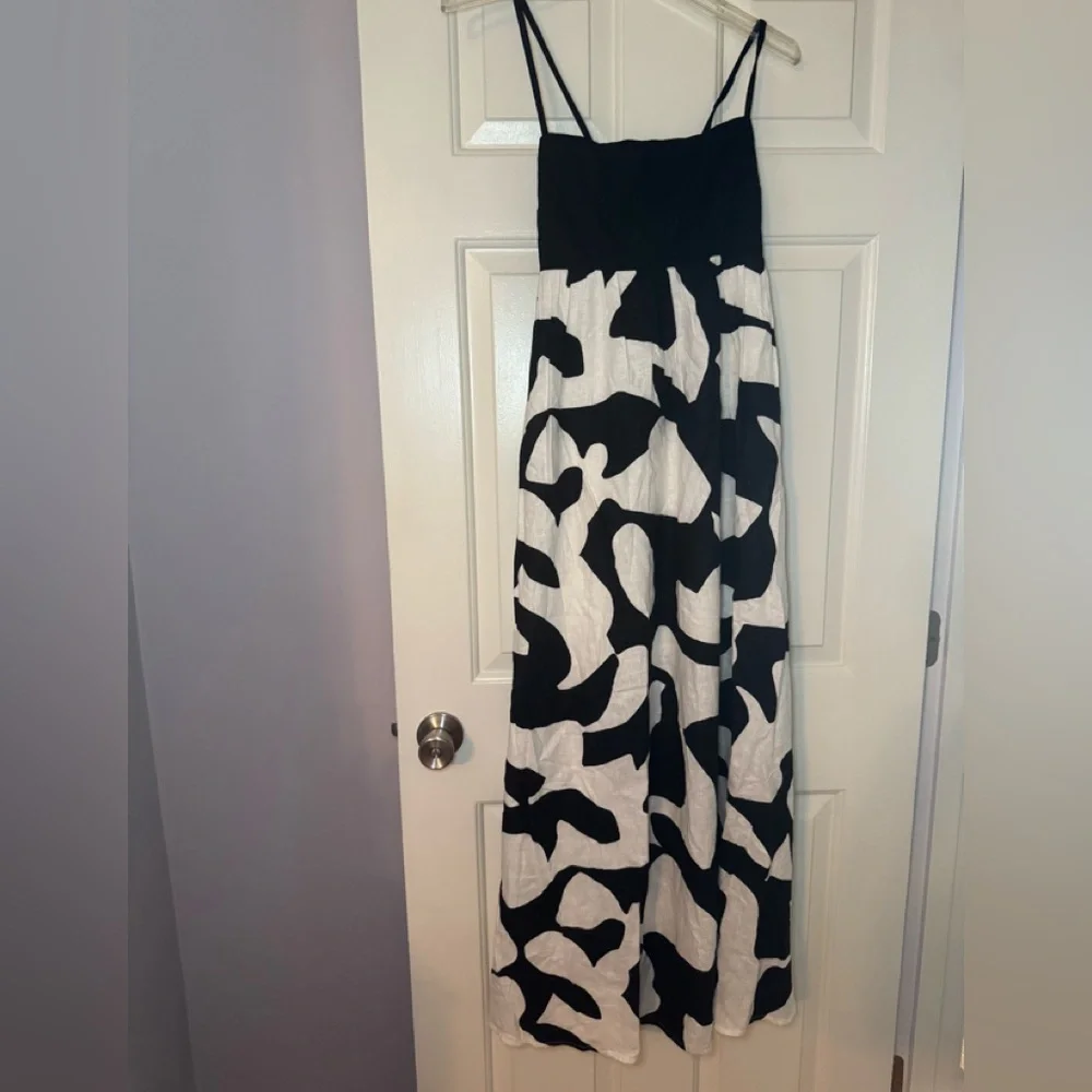 NWT Abercrombie tie back linen babydoll maxi dress